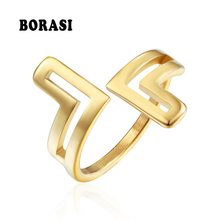 BORASI Stainless Steel Rings For Women Vintage Heart Series Ring Fashion Wedding Jewelry Gold Color Party Gift Rings Anniversary 2024 - buy cheap