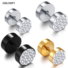 Brincos de aço cirúrgico junlowpy hélice brinco tragus cartilagem barbells cristal fantasia orelha studs corpo piercing jóias para mulher masculino 2024 - compre barato