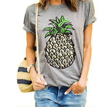 2019 Summer Women T Shirt harajuku Pineapple Printing O Neck Short Sleeve Casual Top Tee Plus Size streetwear Women Clothing 2024 - buy cheap