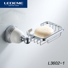LEDEME мыльница настенные Керамика базы мыльница Chrome Аксессуары для ванной комнаты Алюминий оборудование для ванной L3602-1 2024 - купить недорого