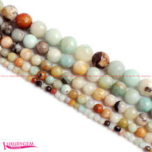 High Quality 4/6/8/10/12/16mm Natural Amazonite Stone Faceted Round Shape DIY Gems Loose Beads Strand 15" Jewelry Making wj365 2024 - buy cheap