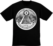 Criptomoneda Bitcoin de algodón para hombre, camisetas informales con estampado de pirámide de iluminati, diseño de camiseta en línea, moda de verano, 2019 2024 - compra barato