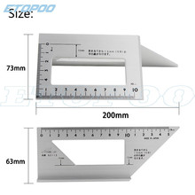 Японский алюминиевый сплав деревообрабатывающий Многофункциональный квадратный 45 градусов 90 градусов датчик линейка Пластиковый Угол транспортир 2024 - купить недорого