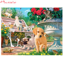 Pintura diamante para gato e cachorro 5d diy completo quadrado broca imagem de strass diamante bordado pintura de animal com diamantes 2024 - compre barato