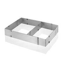 Silver color Stainless Steel Adjustable Rectangular Cake Pan Stainless Steel Non-stick Baking Cake Molds Kitchen Supply 2024 - buy cheap