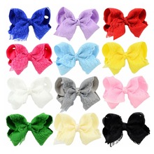 12pcs/lot  Fashion Boutique Bows with Clip Grosgrain Ribbon Lace Bow Hairpins  Kids Hair Accessories  599 2024 - buy cheap