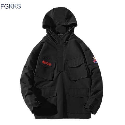 Мужская куртка-бомбер FGKKS, осенняя мотоциклетная куртка с капюшоном, повседневная куртка-пилот 2020 2022 - купить недорого