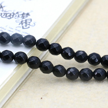 New sales Beautiful 7mm Facet  black Onyx round shape loose beads Fit DIY fashion bracelet necklace jewelry gift 2024 - buy cheap