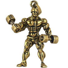 Fitness Bodybuilding Jewelry Customize Workout Exercise Weight Lifting Dumbbell Barbell Muscle Man Charm Pendants 2024 - buy cheap