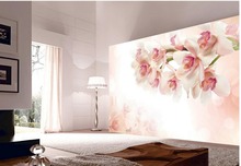Pano de fundo floral flores decorativas da pintura da flor 3d papel de parede 3d mural pinturas de decoração para casa 2024 - compre barato