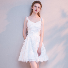 Beauty Emily-vestido de noche blanco, corto, línea A, para fiesta de graduación, vestidos de fiesta de bienvenida, con cordones, 2020 2024 - compra barato