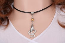 Vintage Silver Cobra Snake Leather Necklace Pendant Glass Bead Charms Choker Collar Statement  For Women Jewelry DIY Hot A649 2024 - buy cheap