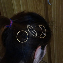 Moda hairpin criativo geometria redonda triângulo linha hairpin liga lado clipe combinação headdress simples menina acessórios de cabelo 2024 - compre barato