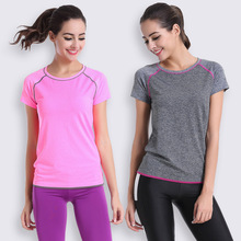 2016 Female Yoga Gym Workout Tees Summer Clothes T-shirt Running Shirt Bodybuilding Clothing Women Fitness Sports Quick Dry Tops 2024 - buy cheap