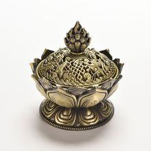 Classical Style Incense Burner Censer Imitation Copper no Fade Unbreakable Lotus Shape Classical Metal Crafts 2024 - buy cheap