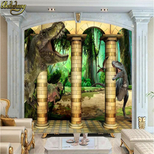 beibehang silk cloth 3d wallpaper custom mural 3d room Dinosaur Minions Roman column 3 d TV setting wall 3d wall mural wallpaper 2024 - buy cheap