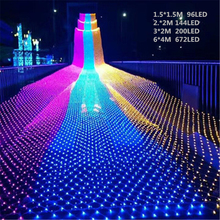 Waterproof LED Net Light 1.5 * 1.5M / 96 LEDs 8 kinds of patterns weaving string Christmas lights holiday light Garden Lamps 2024 - buy cheap