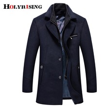 Holyrising casacos de lã masculinos, casacos e jaquetas para homens de negócios grossos com gola virada sobretudo zíper peacoat cáqui azul preto 18554-5 2024 - compre barato