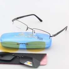 Unisex Eyeglasses Frame Optical Glasses Frame Men 2PCS Polarized Sunglasses Clip on Half Rimless Eyewear Spectacles 6019 2024 - buy cheap