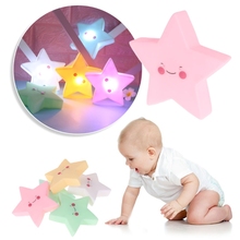 Симпатичный светодиодный ночник HBB с 3D звездами, 1 шт., настенный светильник для сна, для детской спальни, домашний декор, светящиеся игрушки для детей, светильник для сна для малышей 2024 - купить недорого