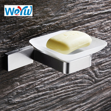 WEYUU Bathroom Accessories  Soap Dish 304Stainless Steel Wall-mounted Soap Holder Square Chassis Wire drawing 2024 - buy cheap