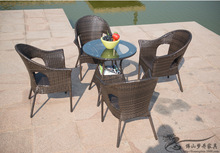 Rattan chair and coffee table casual outdoor furniture balcony garden rattan table and chairs LT01 2024 - buy cheap