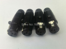 wholesale 50 pcs/lot  Mini XLR 4-Pin female Cable Inline Plug Large-105B-4 2024 - buy cheap