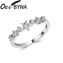 OCTBYNA 2019 новые серебряные кольца для женщин Звезда кубический цирконий кольцо ювелирные изделия для свадебной вечеринки 2024 - купить недорого