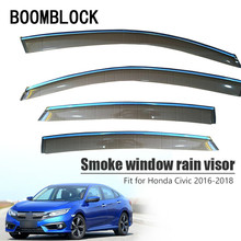 BOOMBLOCK 4pcs Car Covers Window Visor Sun Rain Wind Deflector Awning Shield ABS For 10th Honda Civic 2017 2018 2016 2024 - buy cheap