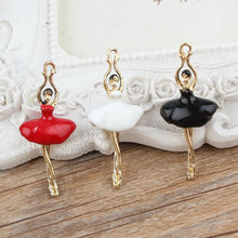 Newest Jewelry Charms Enamel 3D Dancing Ballet Girl Pendant Charm Fit for Fashion Phone Chain Keyring Bacelet Necklace Earrings 2024 - buy cheap