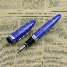 Hot Deluxe Steel Jinhao 159 Blue And Silver Trim Medium Nib Smooth Fountain Pen Colorful Pens24#20 2024 - buy cheap