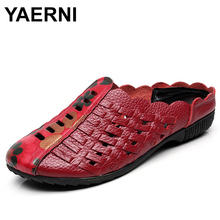 YAERNI-Zapatillas de corte de moda para mujer, zapatos informales suaves y cómodos de cuero genuino, talla grande, 2021 2024 - compra barato