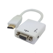 50 шт./лот Белый HDMI к VGA выход видео адаптер с 3,5 мм стерео аудио кабель для монитора проектора, Fedex 2024 - купить недорого