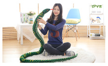 Длинная плюшевая зеленая змеиная игрушка, набивная большая модель, игрушечный питон boa, Подарочная игрушка около 280 см 2024 - купить недорого