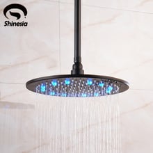 Oil Rubbed Bronze 12 Inch 16 Inch LED Rainfall Shower Head with Shower Arm Solid Brass Bathroom Shower Head 2024 - buy cheap