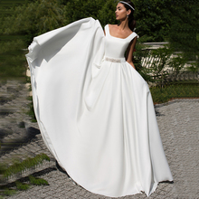 Charming Square Neckline A-line Wedding Dresses Simple White Ivory Robe de Mriage gelinlik Beaded Plus Size Bridal Gown 2024 - buy cheap