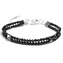 Natural Faceted 3MM Black spinel Stone Beads Bracelet Hematite Chain Jewelry Men Women Health Gift Handmade Design 2024 - buy cheap