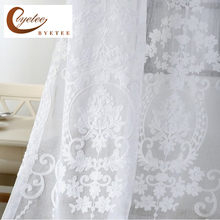 [byetee] Embroidered White Voile Tulle Sheer Curtains Encryption Curtains Bedroom Window Curtain Living Room Rideaux Voilage 2024 - buy cheap