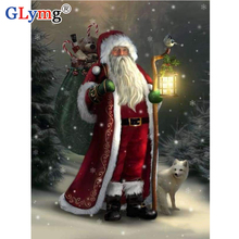 GLymg Full Drill Diamond Painting Full Square Santa In The Forest Christmas Diamond Embroidery Rhinestones Home Mosaic Decor 2024 - buy cheap