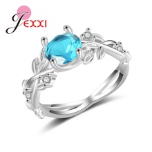 Lovely Clear Bule Opal Women Girls Holiday Gift 925 Sterling Silver    Ring For Party Engagement Jewelry Wholesale 2024 - buy cheap