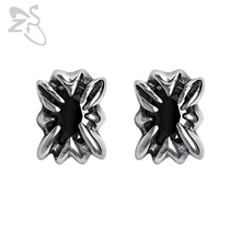 ZS Square Black Zirconia Hip Hop Earrings Men's Ear Stud Jewelry 316L Stainless Steel Earring Punk Jewellry Accessories Gifts 2024 - buy cheap