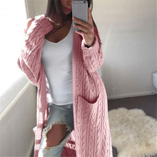 arrival Women's Casual Solid Long Autumn Winter Long Sleeve Knitted Loose Sweater Cardigan Outwear Long Tops 2024 - buy cheap