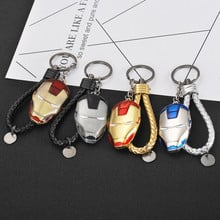 Avengers Iron Man Tony Stark Mask Keychain With Rope Metal Spider Man Hulk Fist Key Chains For Men 2024 - buy cheap