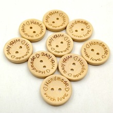 Botones de madera hechos a mano con letras Love, accesorios para ropa DIY, 50 Uds., 15mm/20mm/25mm 2024 - compra barato