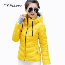 Womens Hooded Jackets Warm Thick 2018 Autumn Winter Ladies Slim Parka Padded Fashion Stand Collar Female Cotton Padded Coat Plus 2024 - buy cheap
