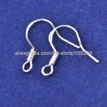 Wholesale  1000X  component 15mm 925 Sterling Silver earring hooks earring wire silver925 Sterling Silver accessory 2024 - buy cheap