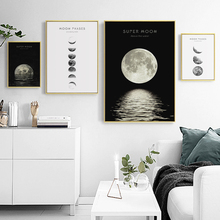 Moon Phases Modern Canvas Paintings On The Wall Art Prints Space Wall Posters Super Moon Wall Pictures For Living Room Cuadros 2024 - buy cheap