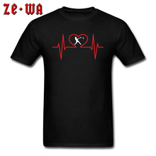 Minimalist T-shirt Men Heartbeat Of America Baseballer T shirt Black Tshirts Graphic Tops Hip Hop Tees Cotton Clothes Fitness 2024 - buy cheap