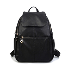 Женские кожаные рюкзаки 2020, повседневные школьные сумки для девочек-подростков, большой размер, Женский дорожный рюкзак, Студенческая сумка черного цвета 2024 - купить недорого