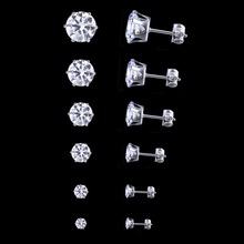 6 Pairs/ Lot Fashion Mosaic White AAA CZ Black Mens Earrings Sets Small Stud Earring For Women Simple Ear Jewelry 2024 - buy cheap